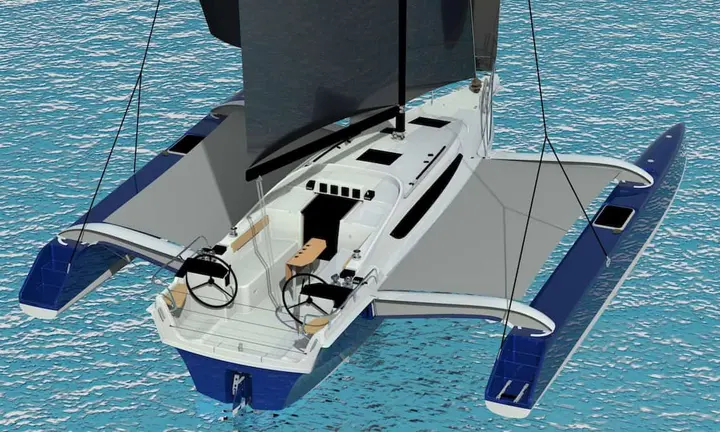 Official source image — Dragonfly 33 Adds Folding 10m Trimaran for Cruising and Weekend Racing