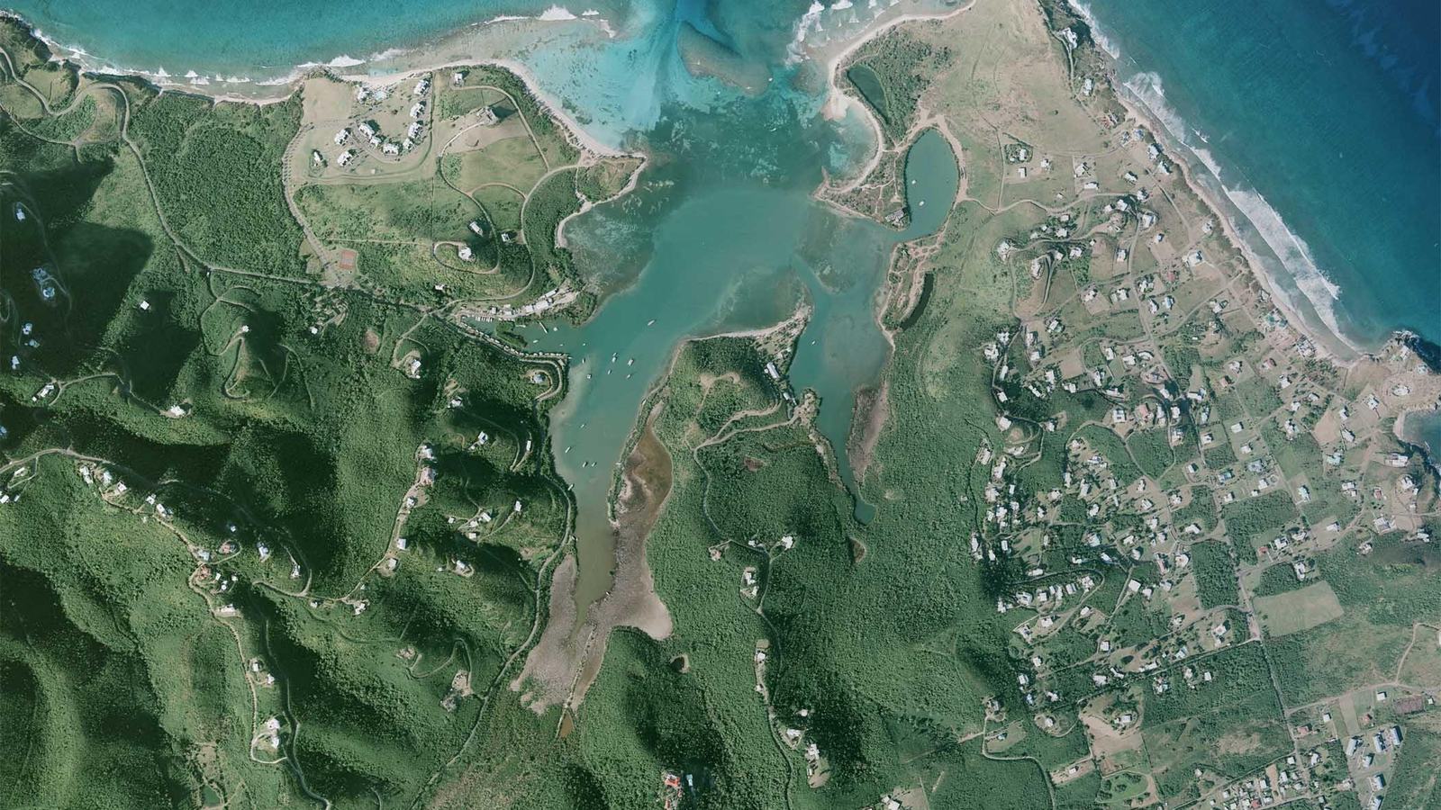 National Park Service, aerial photograph of Salt River Bay and mangroves