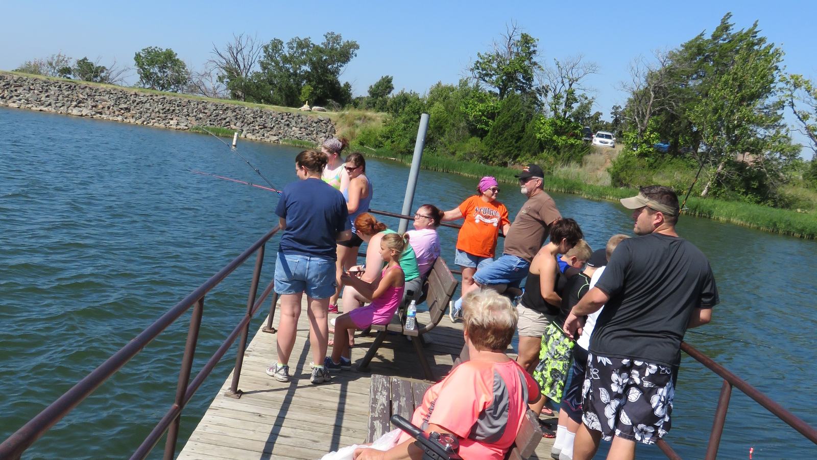 National Park Service, lake fishing with family in Chickasaw National Recreation Area