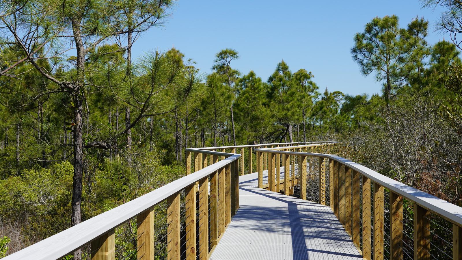 National Park Service, boardwalk leading towards the sound in Gulf Islands National Seashore