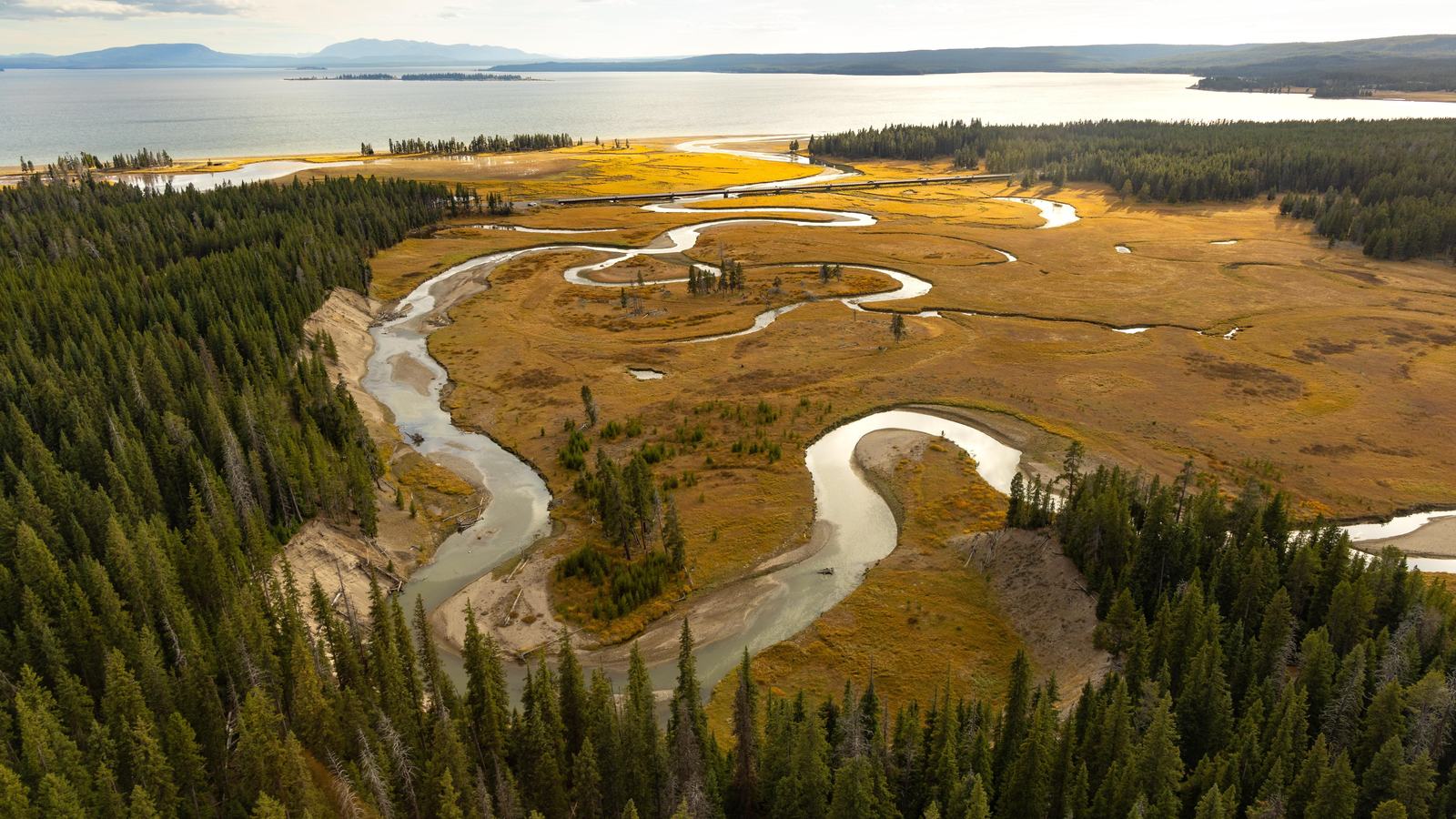 National Park Service, a lake and mountain stream in Yellowstone; contextual landscape