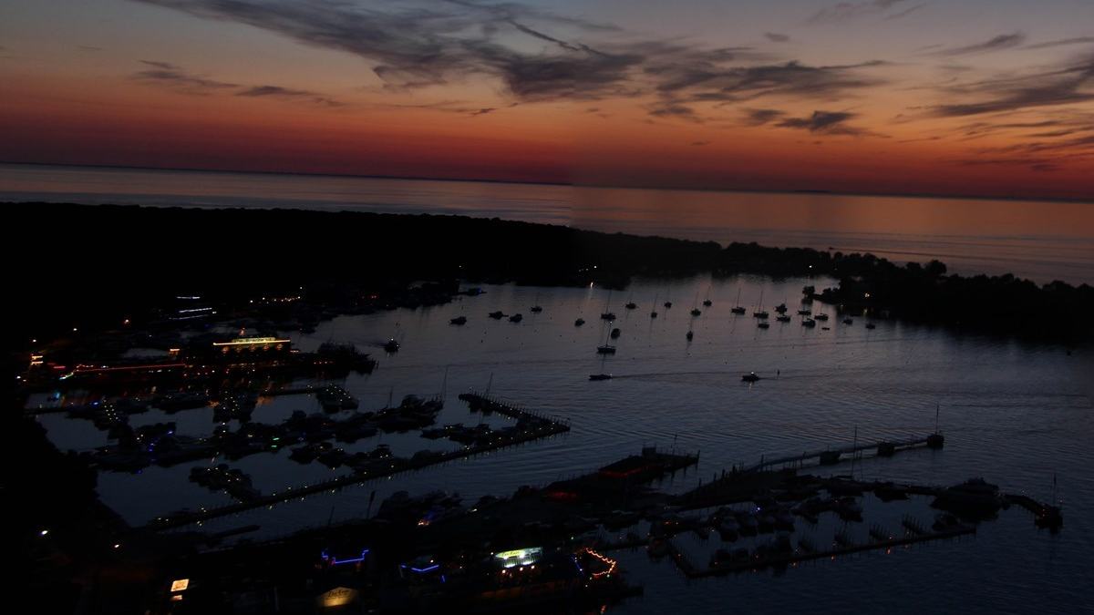 U.S. National Park Service, sunset over Put-in-Bay Harbour on Lake Erie
