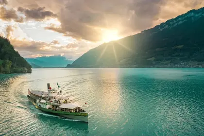 Official Interlaken Tourism destination photograph of BLS cruising on Lake Brienz