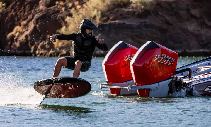 Fliteboard RACE electric-foil rider — 2026 Australian Good Design Award official entry photography