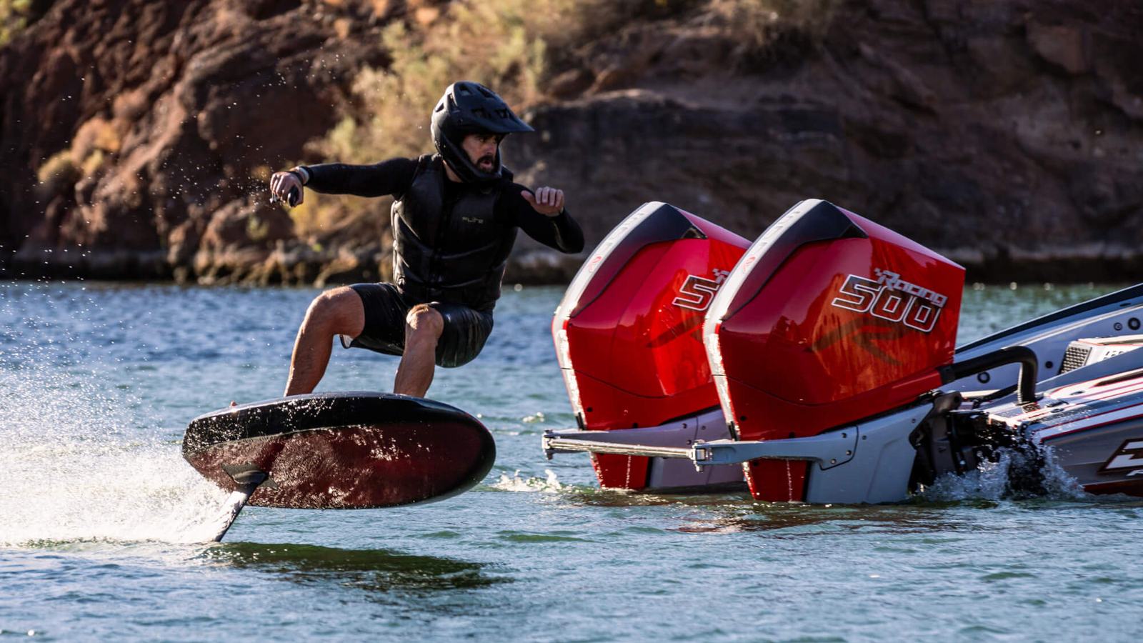 Fliteboard RACE electric-foil rider — 2026 Australian Good Design Award official entry photography