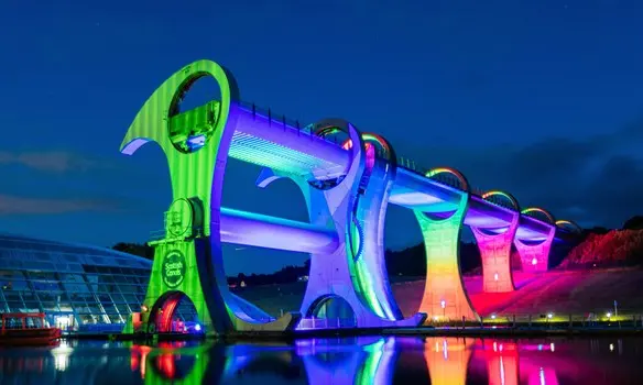Falkirk Wheel Lights Up for an After-Dark Weekend — official Scottish Canals image
