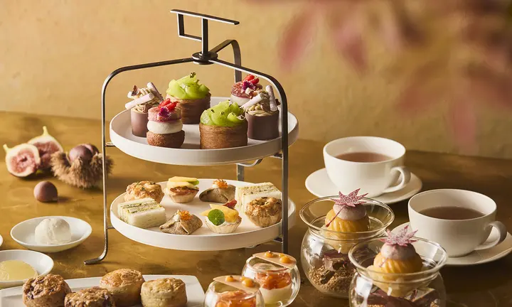 Kyoto's Autumn Tea Pairs Seasonal Fruit With an Ancient Pond Garden — official press image | Official source: https://press.fourseasons.com/kyoto/hotel-news/2026/autumn-afternoon-tea