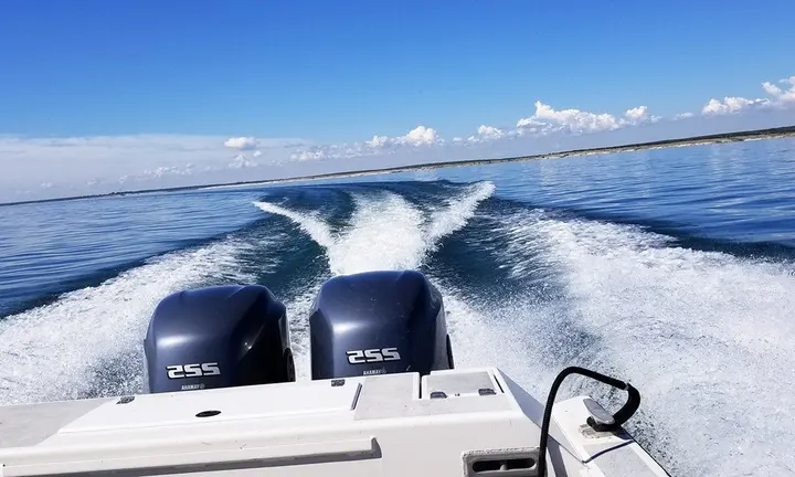 Lake Amistad by Motorboat: Exploring the Canyons Around Del Rio — official National Park Service, Amistad National Recreation Area, Boating; official lake motorboat photograph image