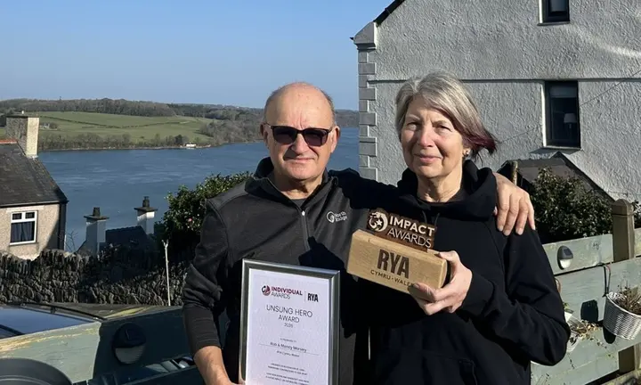 Morsley Couple Recognised for Years of Welsh Sailing Support — official Royal Yachting Association image