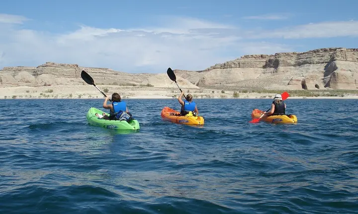 Paddling Glen Canyon: Lake Powell Coves and the Colorado River Below the Dam — official US National Park Service, Glen Canyon National Recreation Area Kayaking; official NPS kayak photograph image