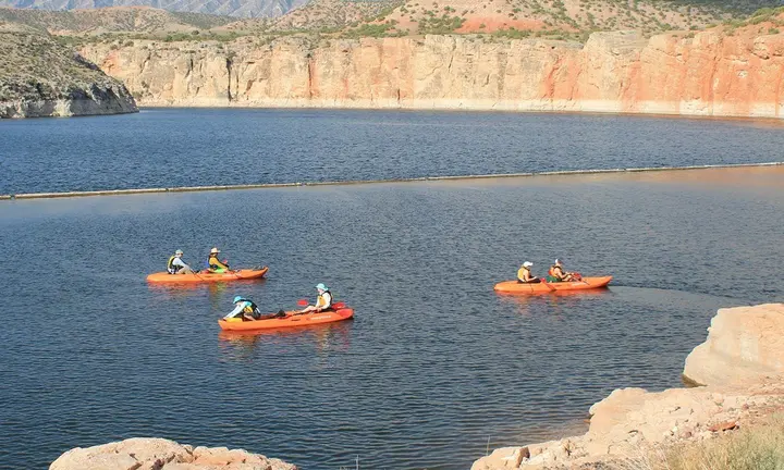 Bighorn Canyon by Kayak: Paddling Below Wyoming’s Towering Cliffs — official US National Park Service, Bighorn Canyon National Recreation Area, Boating; official ranger-led kayaking photograph image