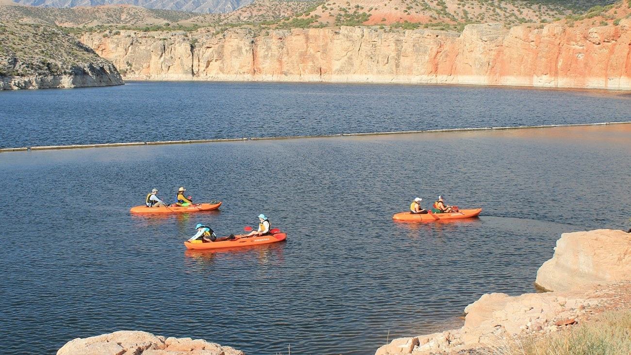 Bighorn Canyon by Kayak: Paddling Below Wyoming’s Towering Cliffs — official US National Park Service, Bighorn Canyon National Recreation Area, Boating; official ranger-led kayaking photograph image