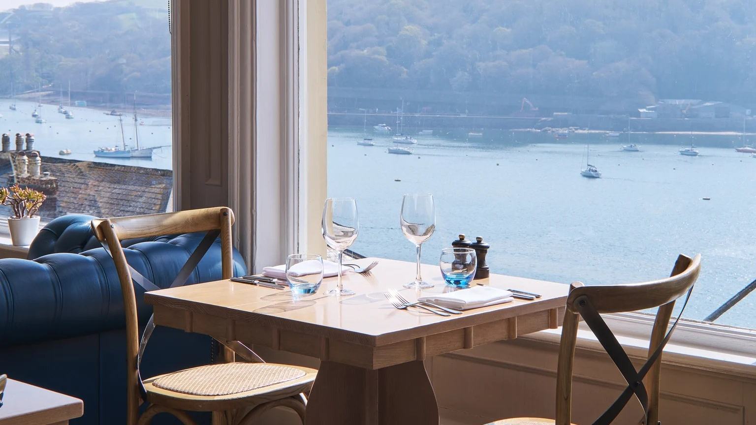 Cornish Seafood Overlooks the River at Fowey — official Harbour Hotels image