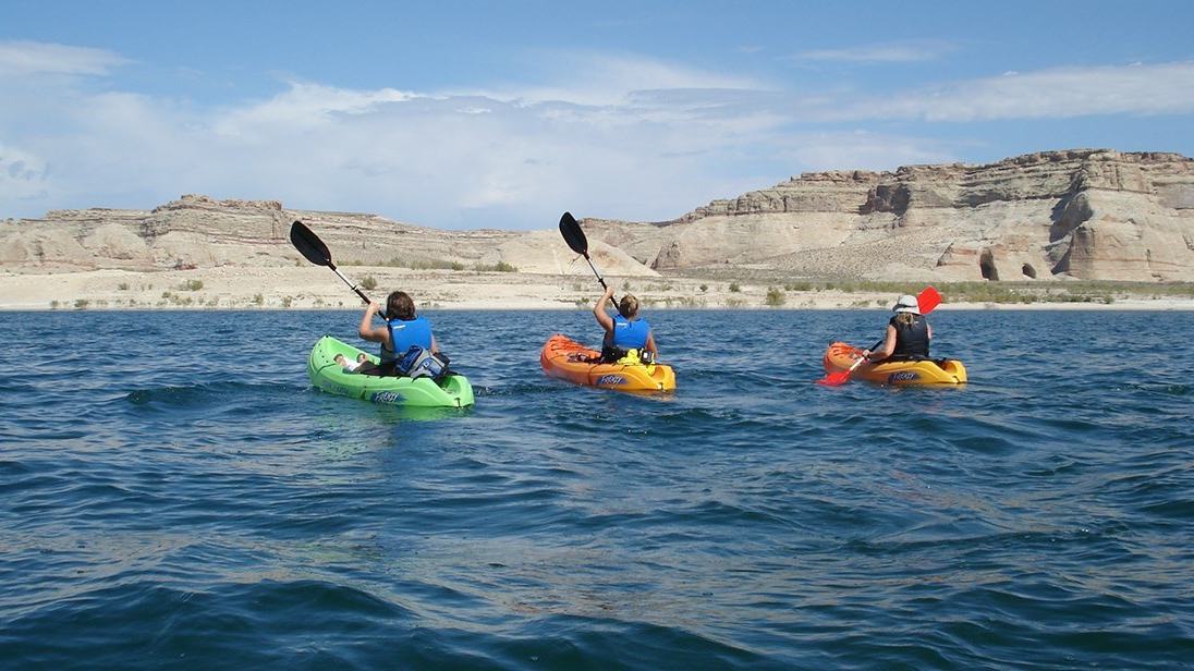 Paddling Glen Canyon: Lake Powell Coves and the Colorado River Below the Dam — official US National Park Service, Glen Canyon National Recreation Area Kayaking; official NPS kayak photograph image