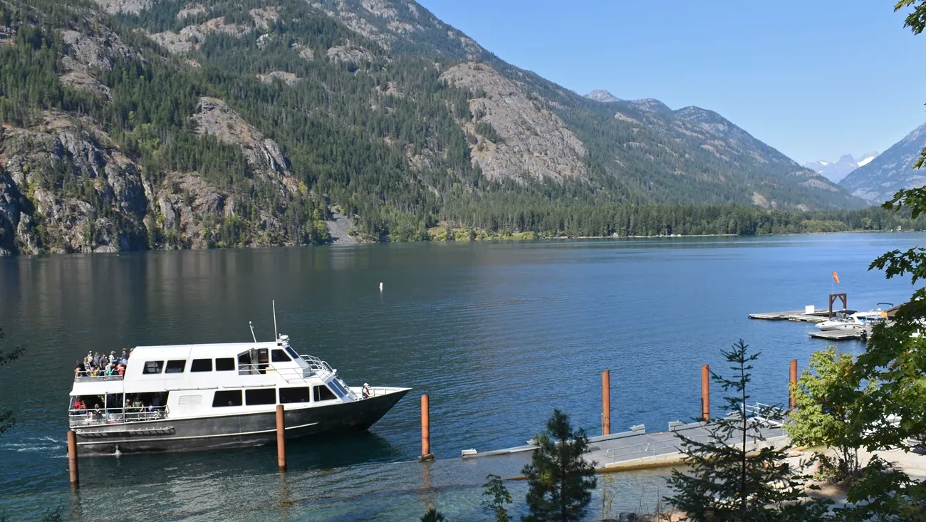 National Park Service — passenger ferry arriving at Stehekin on Lake Chelan | Arriving in Stehekin by Ferry: Lake Chelan's Roadless Waterfront Escape