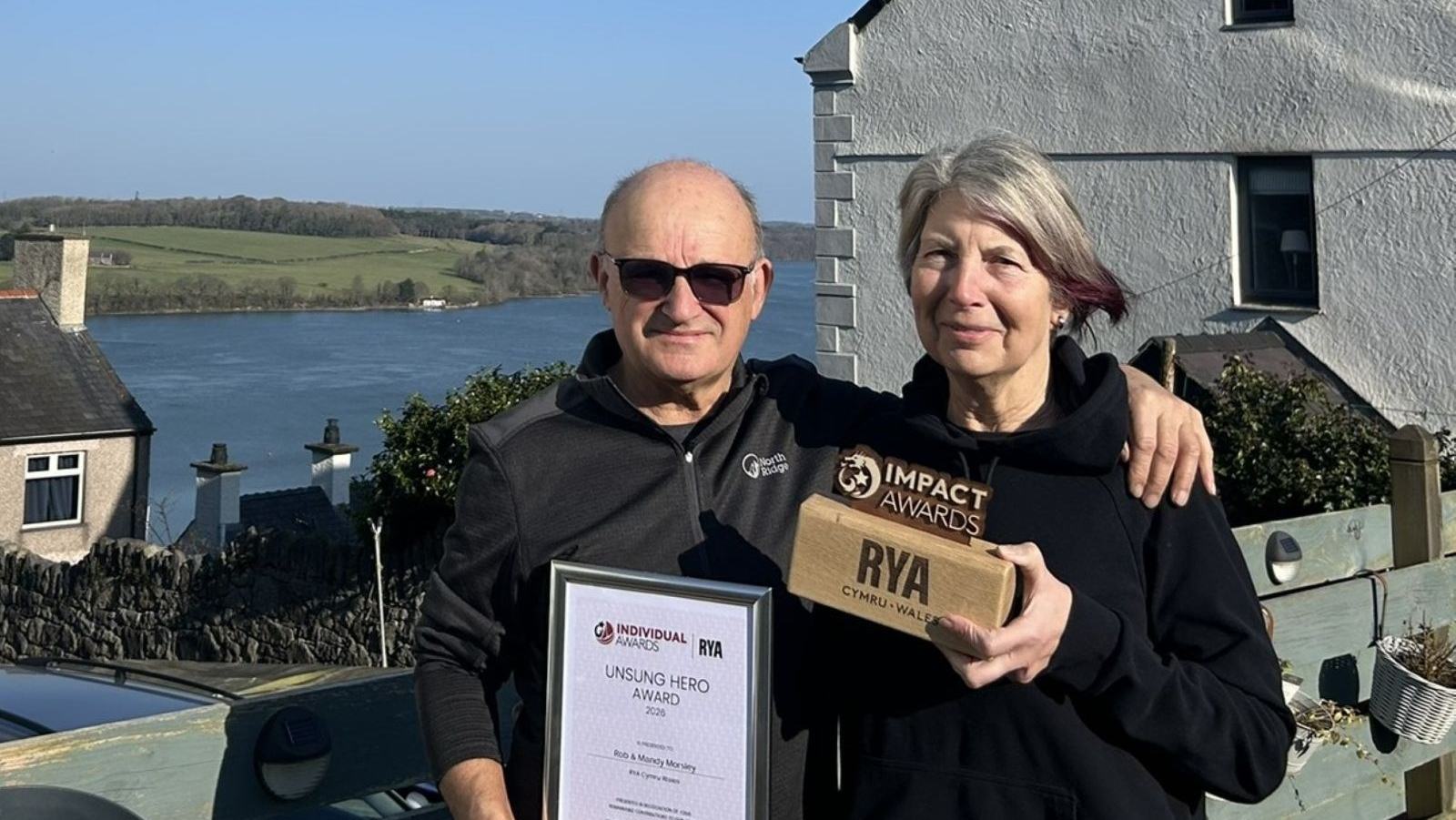 Morsley Couple Recognised for Years of Welsh Sailing Support — official Royal Yachting Association image