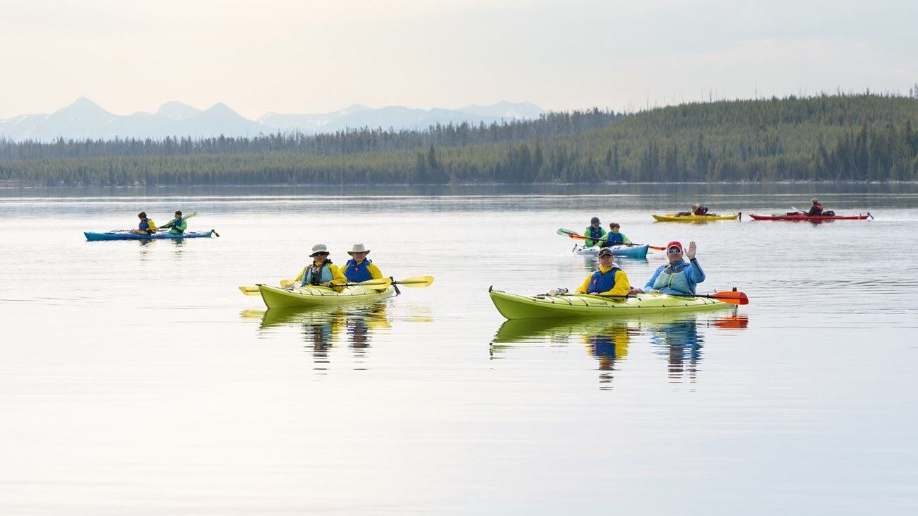 Kayaking Yellowstone Lake: Wild Scenery and Strict Boat-Inspection Rules — official US National Park Service, Yellowstone National Park, Boating; official NPS Yellowstone Lake image image