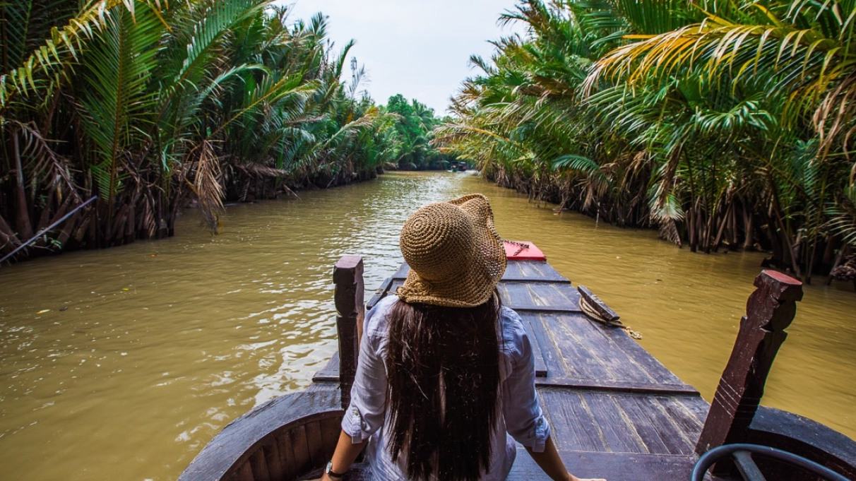 Official Vietnam Tourism photograph: Ben Tre boat journey in the Mekong Delta