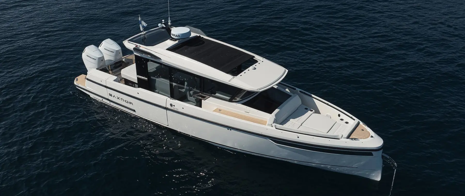 Saxdor Yachts / Heikki Salonen — official 350 GTW photograph | Saxdor 350 GTW Debuts with a More Open Wheelhouse at Fort Lauderdale