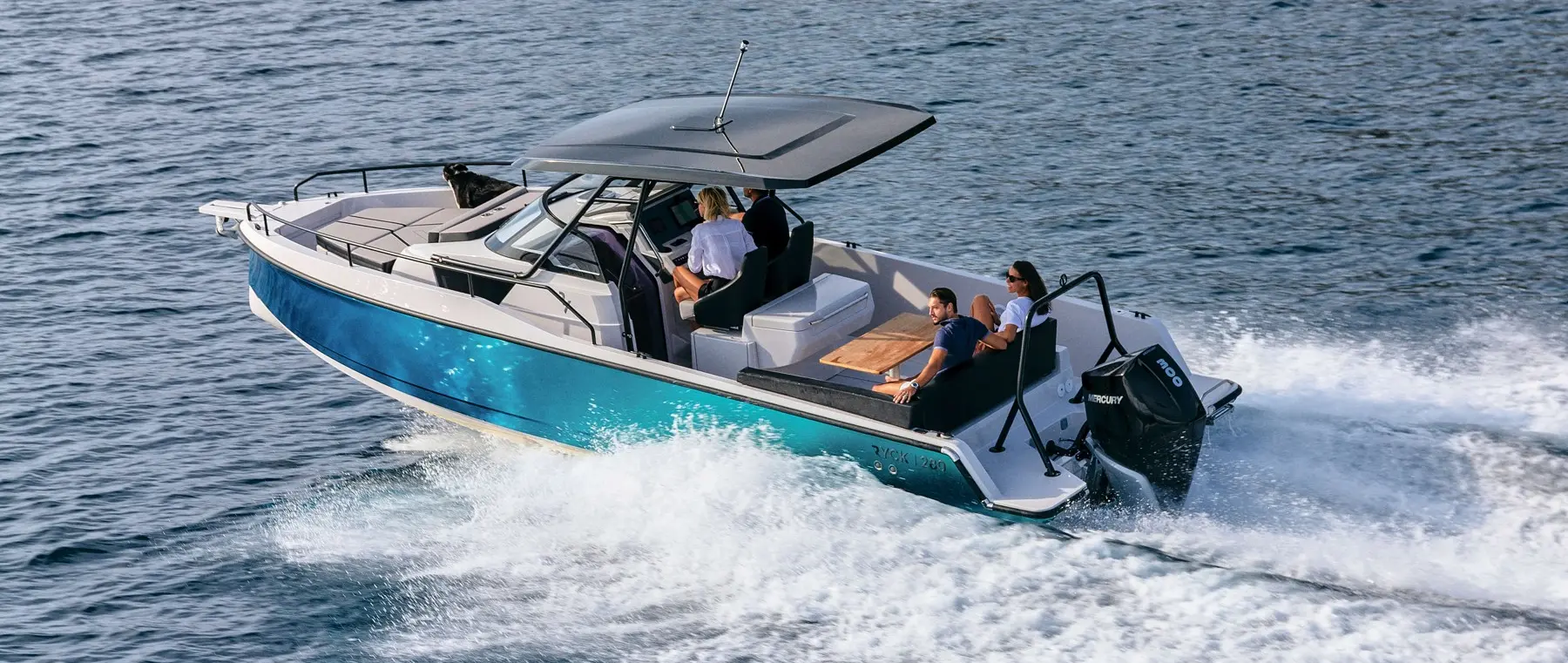 Official boat-builder photograph | RYCK 280 Uses a Walkaround Deck and Flexible Cockpit for Coastal Days