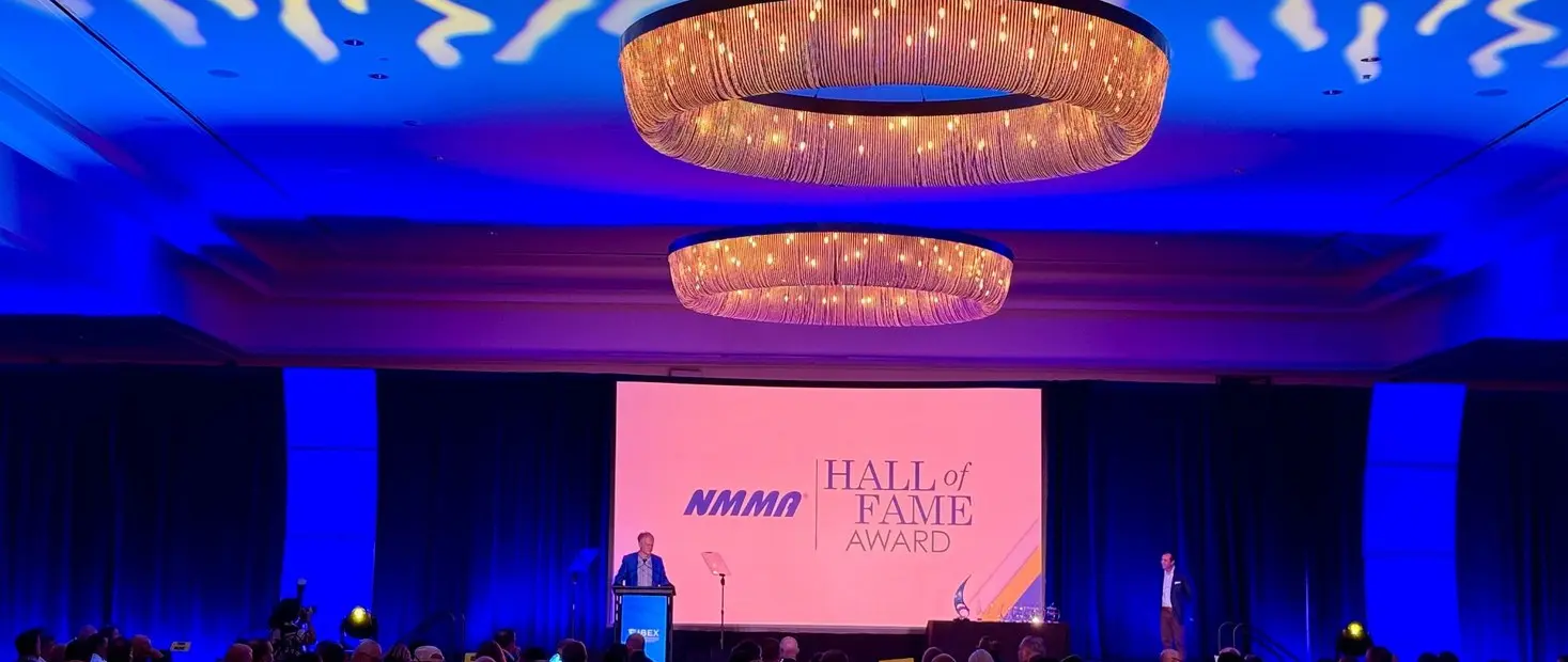 Bill Yeargin Inducted into NMMA Hall of Fame During Industry Breakfast — official NMMA image