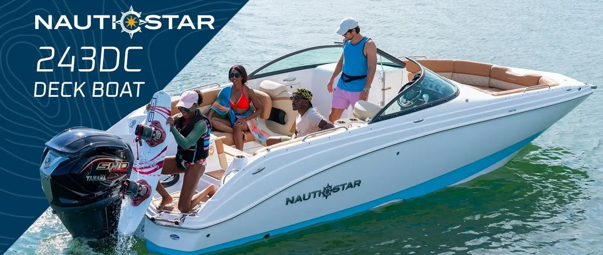 Official boat-builder photograph | NauticStar 243 DC: A 7.4m Family Deck Boat With Privacy Space