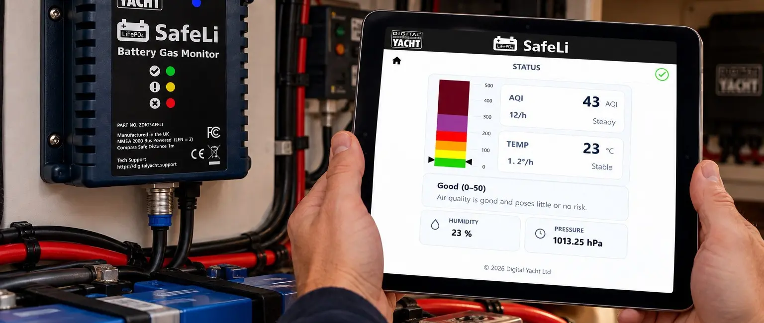Digital Yacht SafeLi Monitors Lithium Boat Battery Safety — original official source photograph