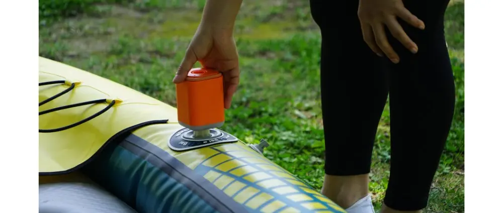 KudoOutdoors Mini Pump Adds Battery Inflation and LED Light for Packrafters — official KudoOutdoors official 2027 Inflatable Product presentation, Paddle Sports Show image
