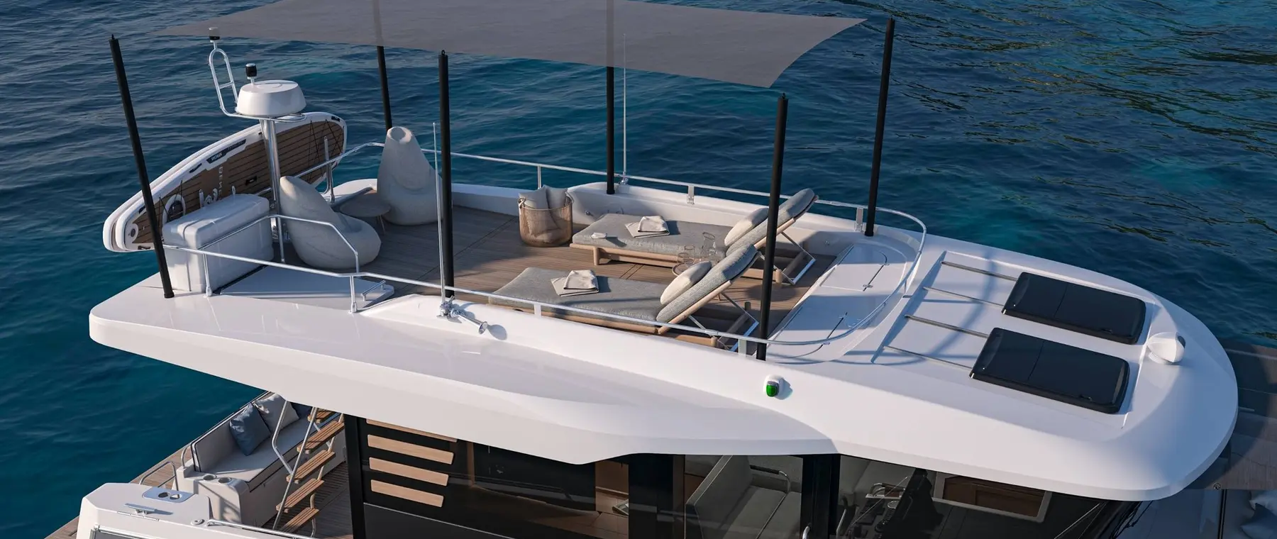 BENETEAU — official Swift Trawler 43 Sedan exterior image | BENETEAU Swift Trawler 43 Sedan Offers a Rooftop Retreat