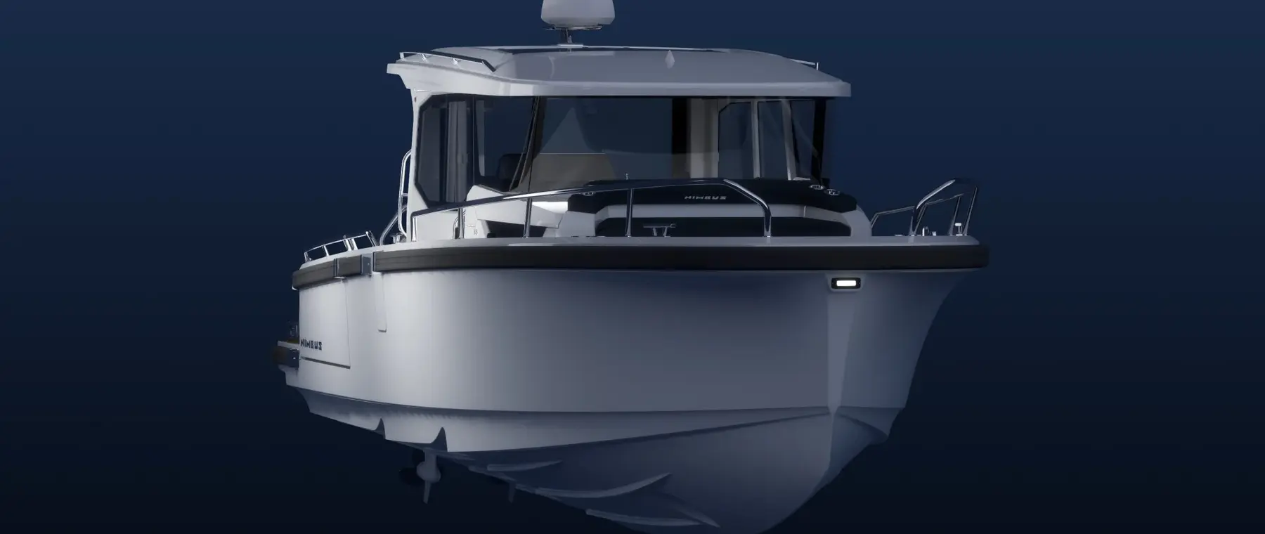 Nimbus Boats — official Sport Coupé 35 manufacturer rendering | Nimbus Sport Coupé 35 Preview Adds All-Weather Family Cruising for 2027