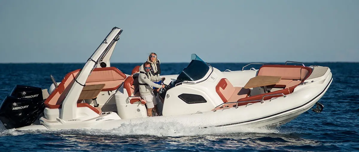 Official boat-builder photograph | Zodiac Medline 9 Combines 20-Person Rating With Twin-Engine RIB Layout