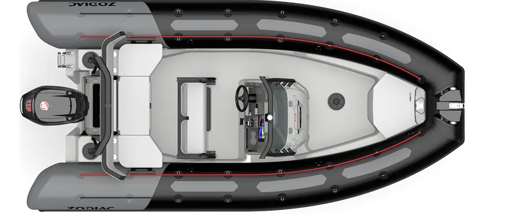 Official boat-builder photograph | Zodiac Open 5.5 Gives a Compact RIB Room for Fishing and Watersports