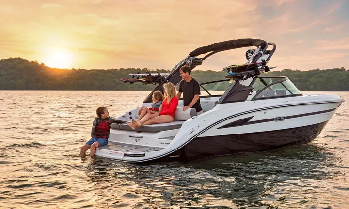 Official boat-builder photograph | Sea Ray SDX 230 Surf Shows How a Family Bowrider Can Serve Watersports