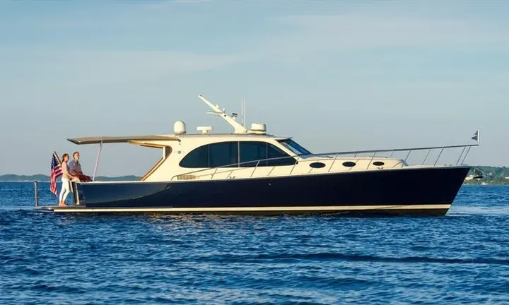 Palm Beach Motor Yachts photograph distributed with Melbourne Boat Show press announcement | Palm Beach 42 Showcases Three Drive Options at Melbourne Boat Show