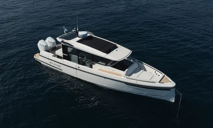 Saxdor Yachts official photo of 350 GTW (illustrative, not the US-built 320 GTO) | Saxdor Completes First U.S.-Built 320 GTO at Florida Factory