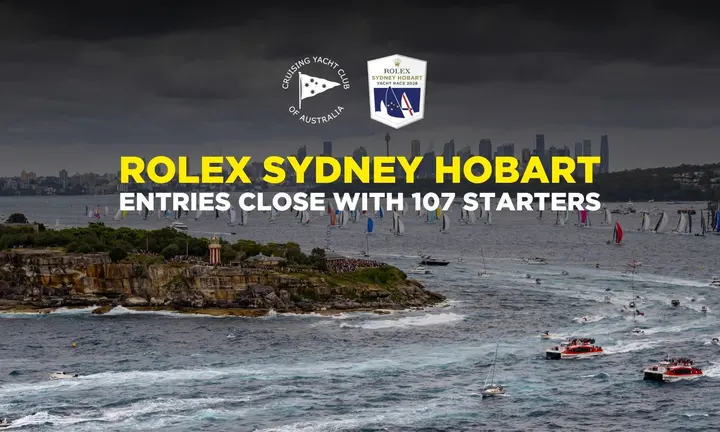 Rolex Sydney Hobart / Cruising Yacht Club of Australia — official 23 October 2026 107-entry announcement photograph