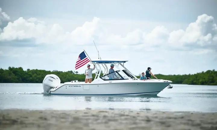 Official boat-builder photograph | Cobia 250 DC confirmed for Fort Lauderdale show with versatile family deck