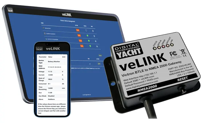 LBG Digital Yacht veLINK Brings Victron Data onto NMEA 2000 — official source image