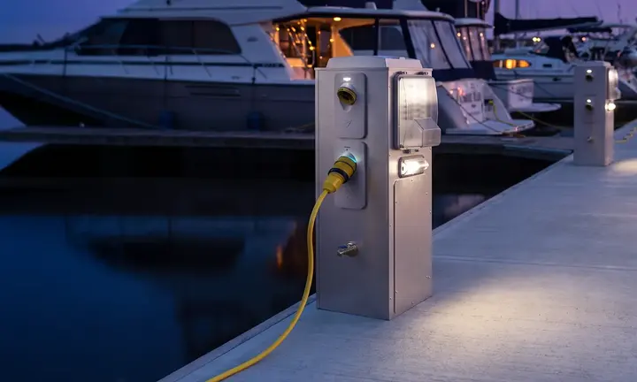 VoltSafe prongless marine shore-power connection — official press image | Official source: https://voltsafe.com/2026/09/23/voltsafe-achieves-world-first-certification-milestone/