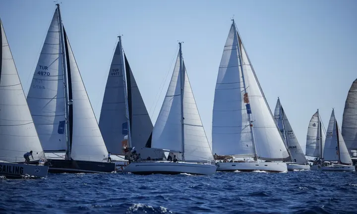Official 38th The Bodrum Cup photograph – sailing fleet on the waters off Bodrum, provided by race organisers | Bodrum Cup Fleet Heads for Yalıkavak After Ortakent Leg
