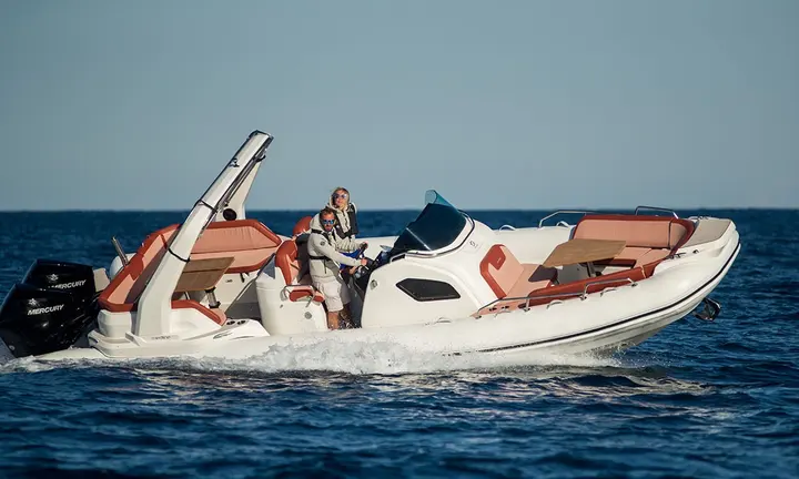 Official boat-builder photograph | Zodiac Medline 9 Combines 20-Person Rating With Twin-Engine RIB Layout