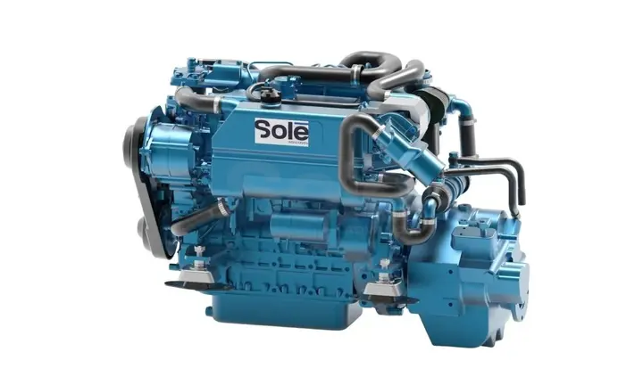Solé SK-80 Marine Diesel Makes World Debut at Southampton — official British Marine / Engines Plus image
