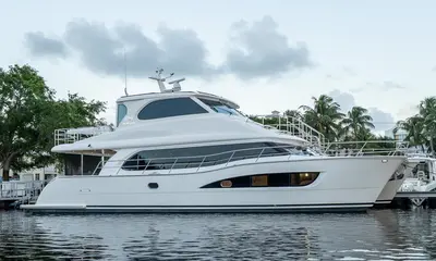 Horizon Power Catamarans — official photograph of Thea, custom PC60-635, supplied with shipyard's October 2026 launch feature