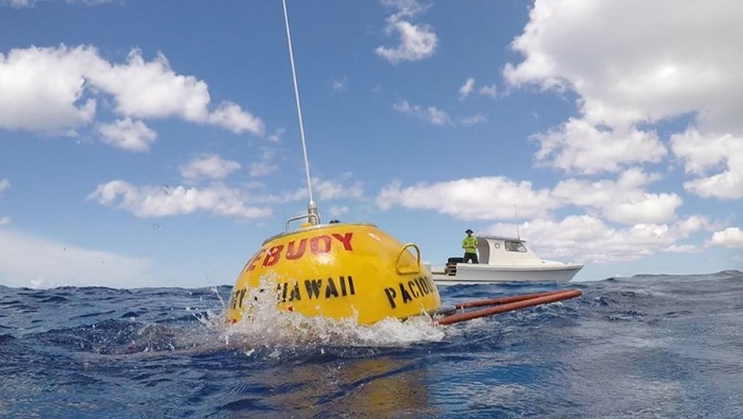 NOAA IOOS / PacIOOS — wave observation buoy photograph from October 2026 newsletter