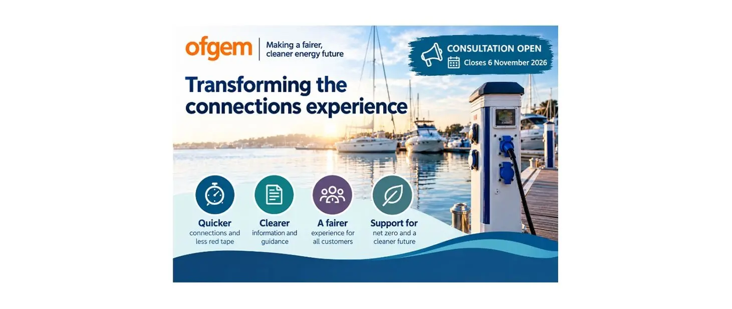 Ofgem official 2026 Transforming the Connections Experience consultation graphic.