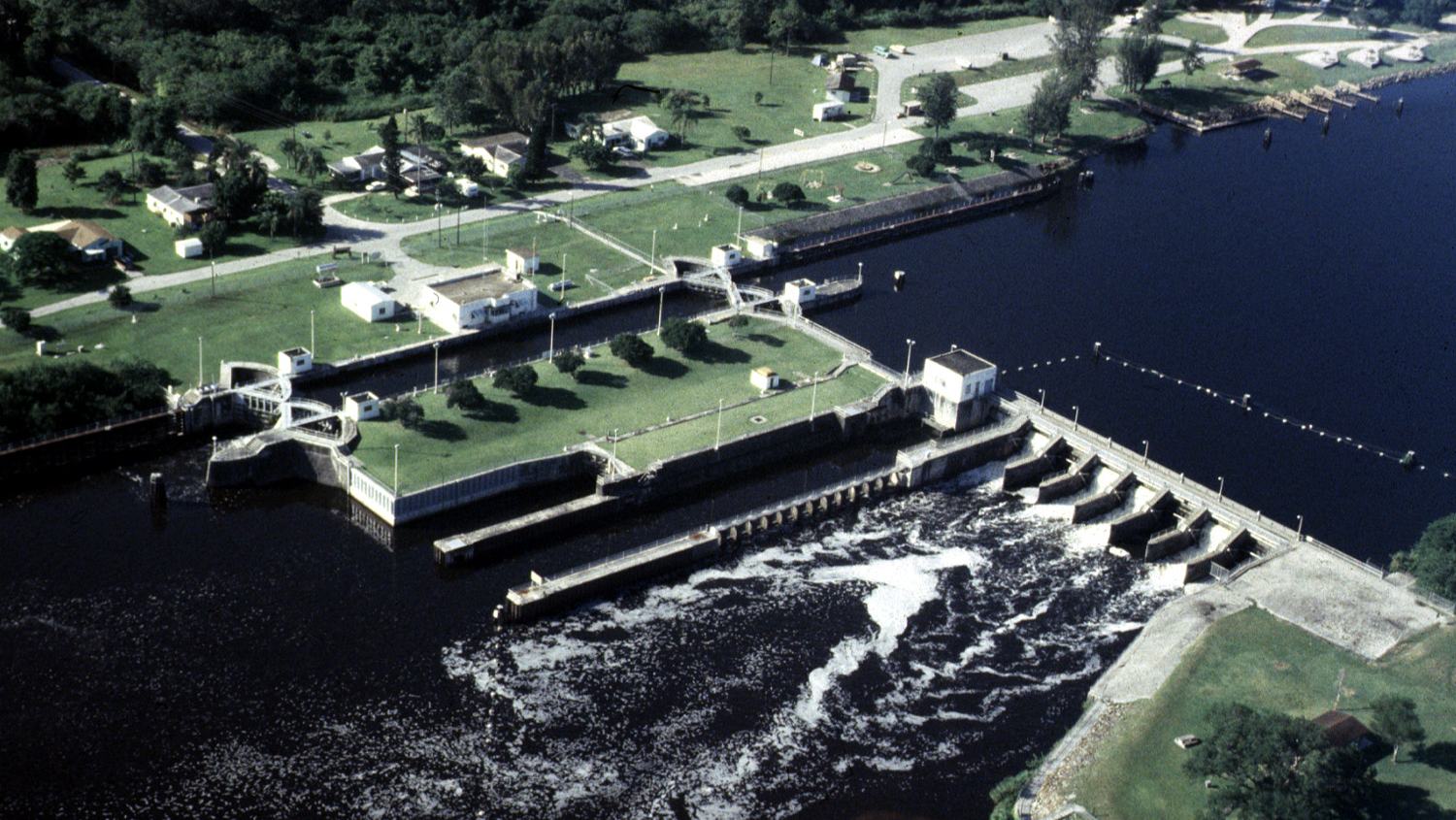 U.S. Army Corps of Engineers public-domain photograph: St. Lucie Lock and Dam, Okeechobee Waterway.