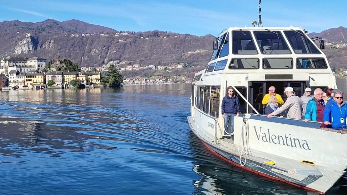 Official Lake Orta tourism photography of public navigation on the lake