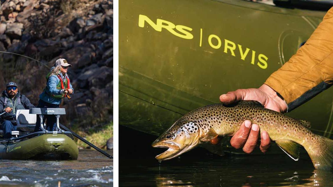 Official NRS Orvis Approach 120 fishing raft hero image