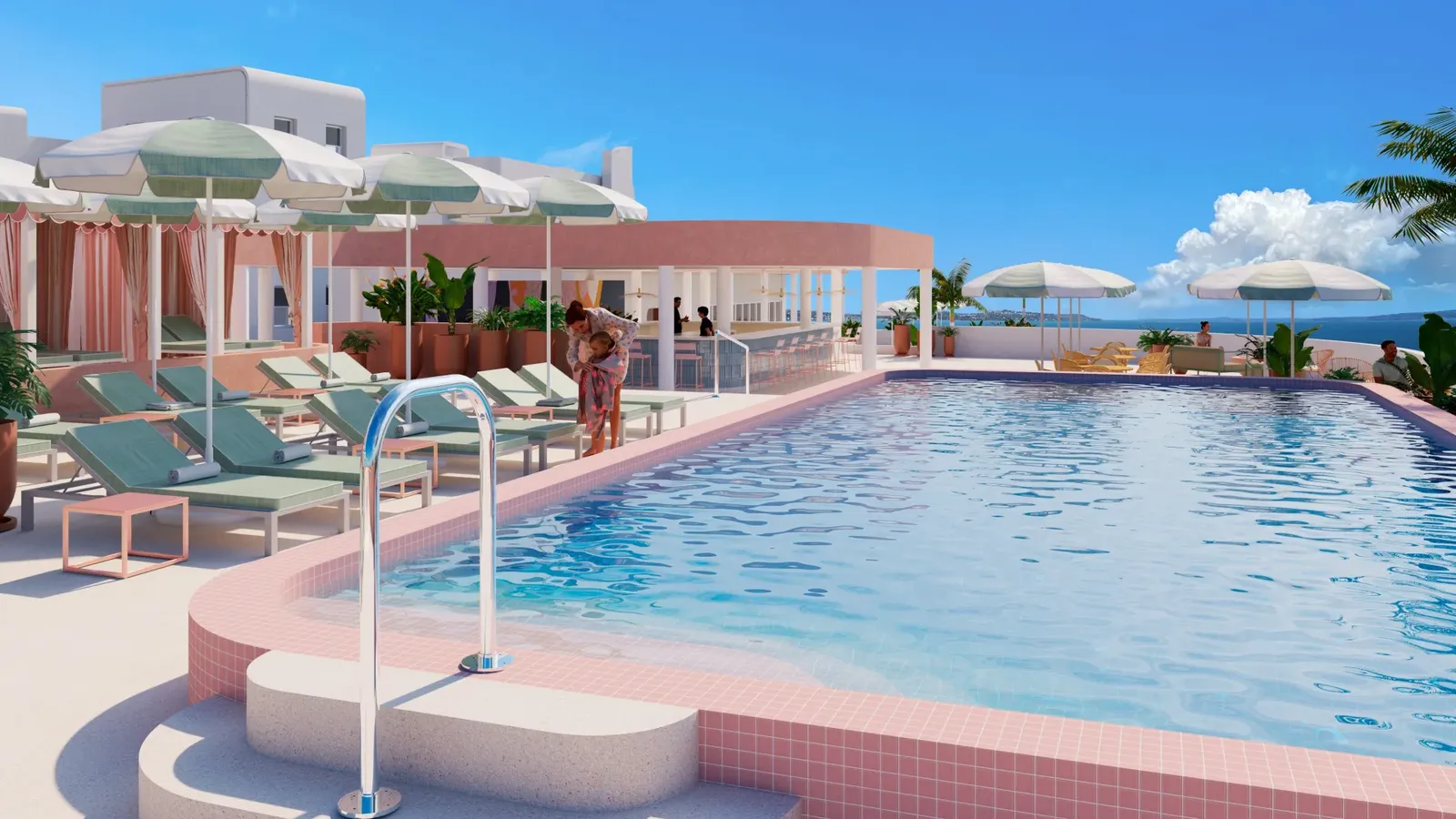 Official Hilton Perla La Paz pool rendering